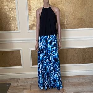 Elegant Black and Blue Jumpsuit